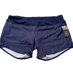 Oiselle Grounded Pinstripe Long Toga Shorts Size 16/18